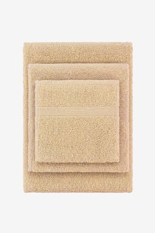 6 Pcs Textured Premium Bath Towel Set, Dark Beige