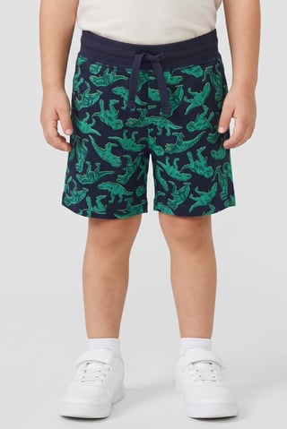 Toddlers Boy Allover Print Basic Shorts, Multicolor