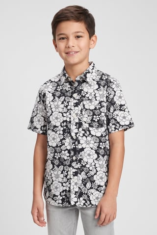 Kids Boy Short Sleeve Floral Print Shirt, Multicolor