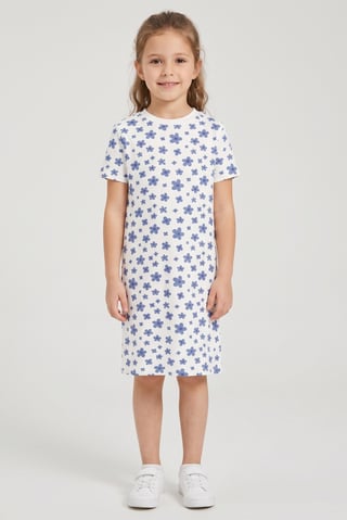 Kids Girl Floral Print Dress, Multicolor