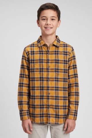 Kids Boy Regular Fit Plain Long Sleeve Casual Shirt, Multicolor