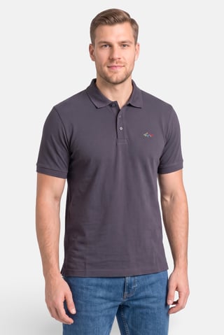 Men Regular Fit Short Sleeve Plain Polo Shirt, Grey