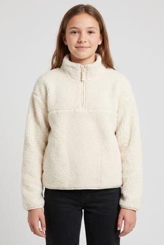 Kids Girl Textured Jacket, Off White