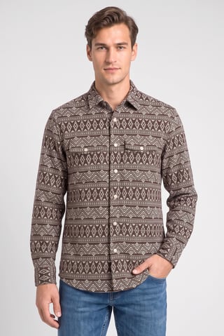 Men Regular Fit Allover Print Long Sleeve Casual Shirt, Multicolor