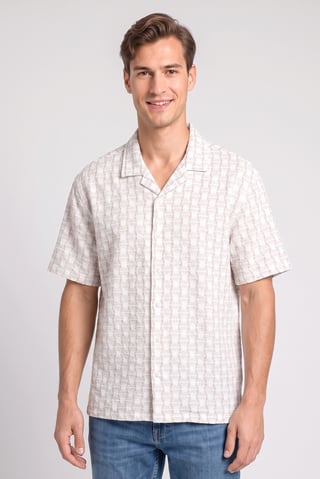 Men Spread Collar Oversized Fit Short Sleeve Casual Shirts, Multicolor