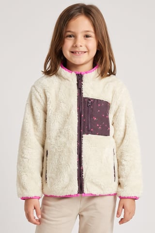 Toddlers Girl Textured Long Sleeve Reversible Jacket, Multicolor