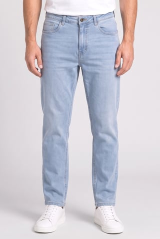 Men Relaxed Fit Washed No Stretch Jeans, Blue