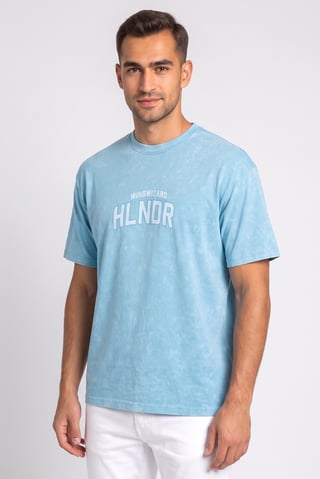 Zoom Men Crew Neck Short Sleeve Graphic Print T-Shirt, Light Blue