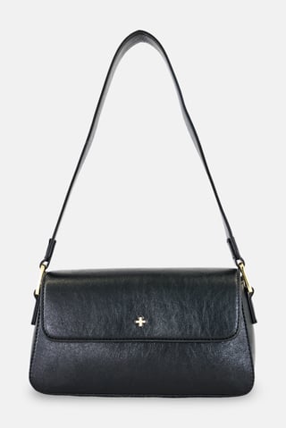 Women Brand Logo Shoulder Bag, Black