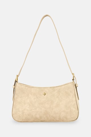 Women Brand Logo Handbag, Beige