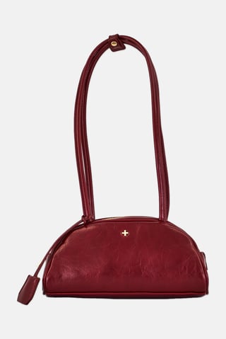 Women Brand Logo Shoulder Bag, Red