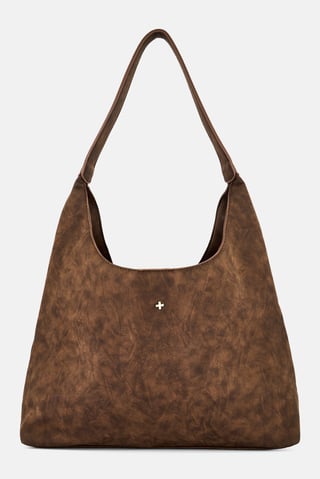Women Solid Tote Bag, Chocolate Brown