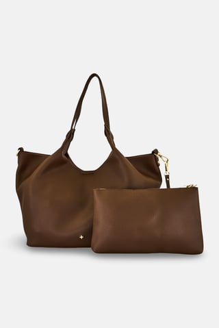 Women Brand Logo Tote Bag, Brown