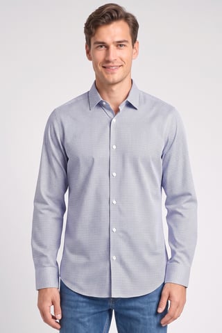 Men Regular Fit Textured Long Sleeve Casual Shirt, Multicolor