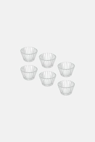 6 Pieces Glass Dip Condements Set, Transparent