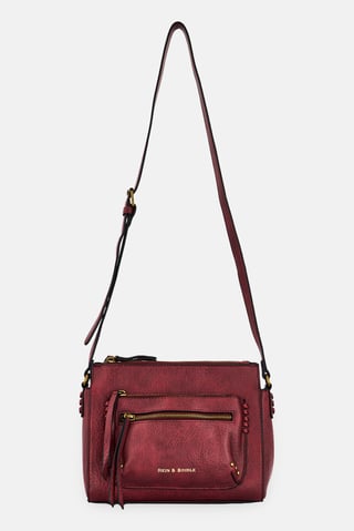 Women Brand Logo Crossbody Bag, Burgundy