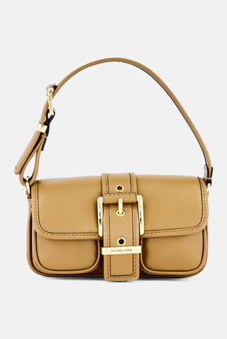 Women Brand Logo Small Handbag, Taupe