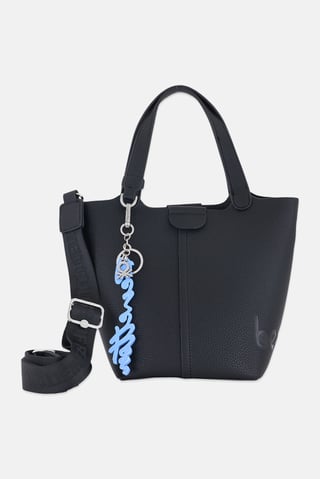 Women Brand Logo Handbag, Black