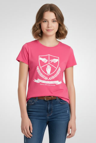 Kids Girl Graphic Print Short Sleeves T-Shirt, Pink