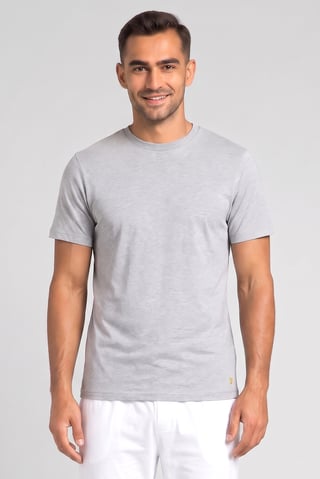 Men 3 Piece Crew Neck Short Sleeve Heather Lounge T-shirt, Multicolor
