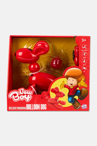 New Boy Robot Intelligent Programming Balloon Dog, Red