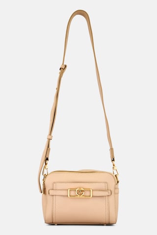 Women Brand Logo Cross Body Bag, Beige