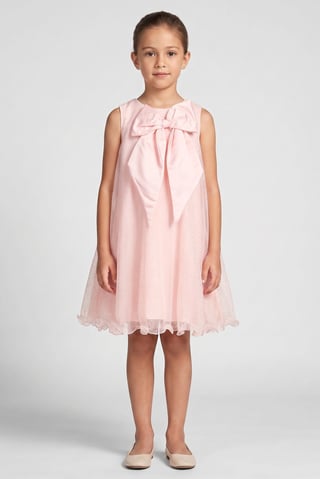 Kids Girl Metallic Dress, Light Pink