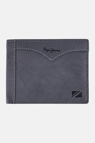 Men Brand Logo Wallet, Dark Grey