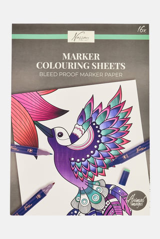 16 Pages Animal Images Marker Colouring Sheets