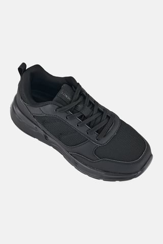 Women Lace Up Sneakers, Black
