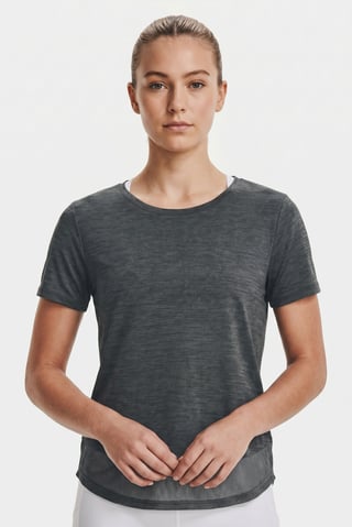 Women Loose Fit Short Sleeve Training Top, Dark Grey