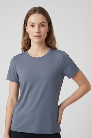 Women Fitted Short Sleeve Training T-Shirt, Grey