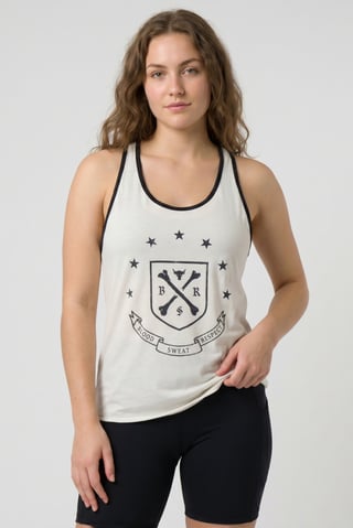 Women Loose  Fit Sleeveless Training Tank Top, Off White