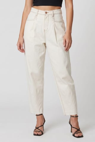 Women Regular Fit Solid No Stretch Jeans, Cream