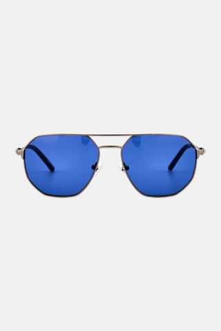 Men CR 80025 C2 Geomatric Sunglasses, Silver