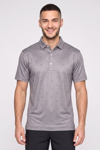 Men Athletic Fit Short Sleeve Golf Polo Shirt, Grey
