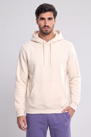 Men Sportswear Fit Long Sleeve Outdoor Hoodie, Cream