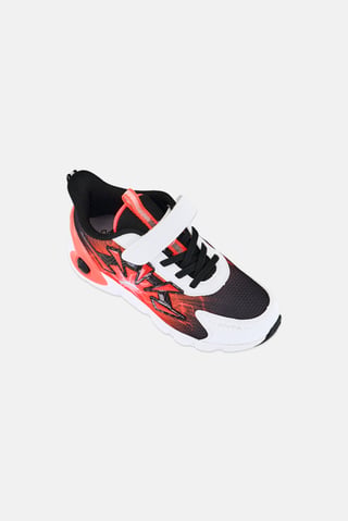 Kids Boy Brand Logo Velcro Closure Running Shoes, Multicolor
