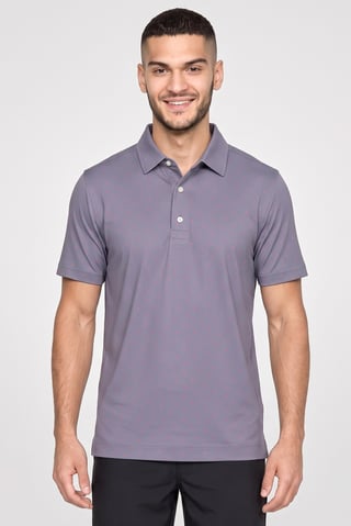 Men Athletic Fit Short Sleeve Golf Polo Shirt, Slate Grey