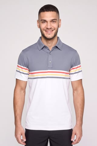 Men Athletic Fit Short Sleeve Golf Polo Shirt, Multicolor