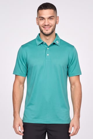 Men Athletic Fit Short Sleeve Golf Polo Shirt, Emerald