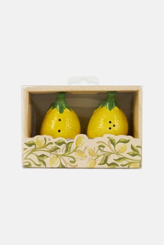 Lemon Ceramic Salt And Pepper Shakers, Yellow