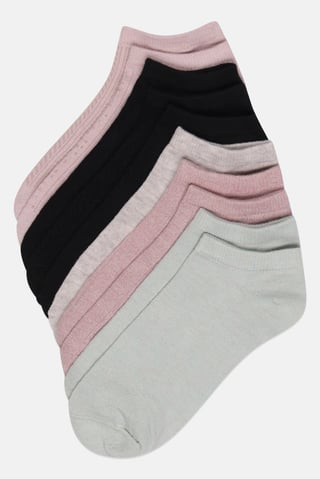 Women 10 Pairs Solid  No Show Socks, Multicolor