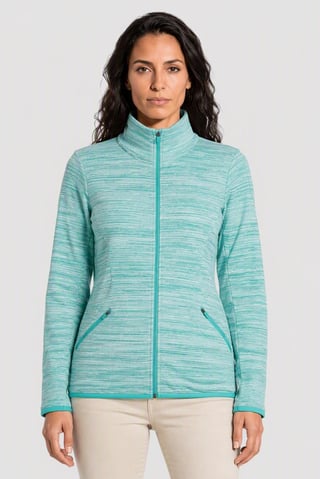 Women Heather Fleece Jacket, Multicolor