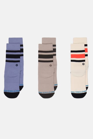Kids Boy 3 Pairs Brand Logo Crew Socks, Multicolor