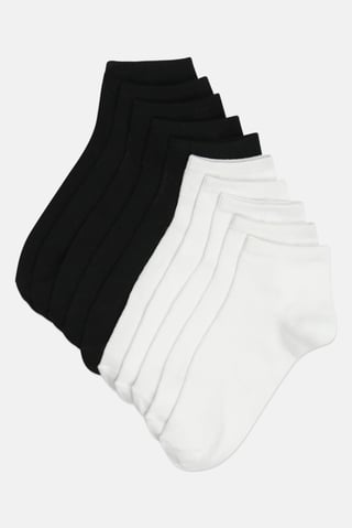 Women 10 Pairs Solid Quarter Socks, Multicolor