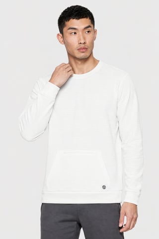 Men Sportswear Fit Long Sleeve Outdoor Sweatshirt, White