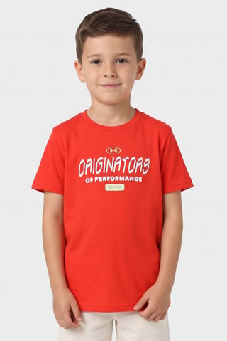 Kids Boy Loose Fit Short Sleeve Outdoor T-Shirt, Neon Orange