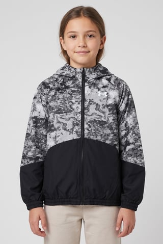 Kids Girl Loose Fit Long Sleeve Training Jacket, Multicolor