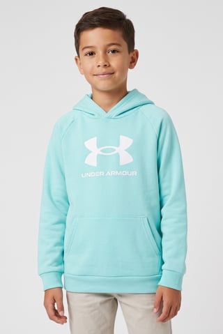 Kids Boy Loose Fit Long Sleeve Outdoor Hoodie, Turquoise